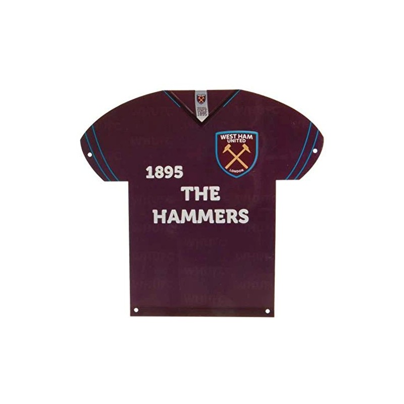West Ham Shirt Shaped Metal Sign