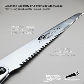 TONMA Folding Hand Saw [Made in Korea] 14" (360mm) LargeTeeth Pruning Hand Saw for Wood Cutting, Outdoor Camping, Garden Woodworking, Japanese Craft Plating Impulse Hardened Stainless Blade