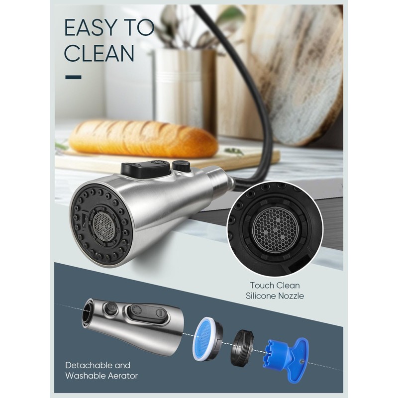 Cobbe Kitchen Faucet Head Replacement, Pull Down Spray Head for