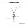 Rockyu Men's Stainless Steel Snake Motif Cross Necklace Silver Chain