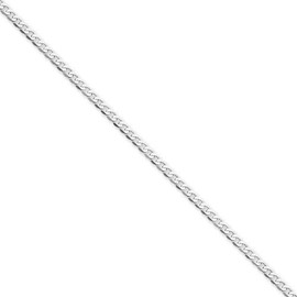 3mm Silver Chain for Men - 925 Sterling Silver Cuban Curb Link Chain Necklace - White Gold Plated Neck Chain for Man Women Boys - 20 Inches