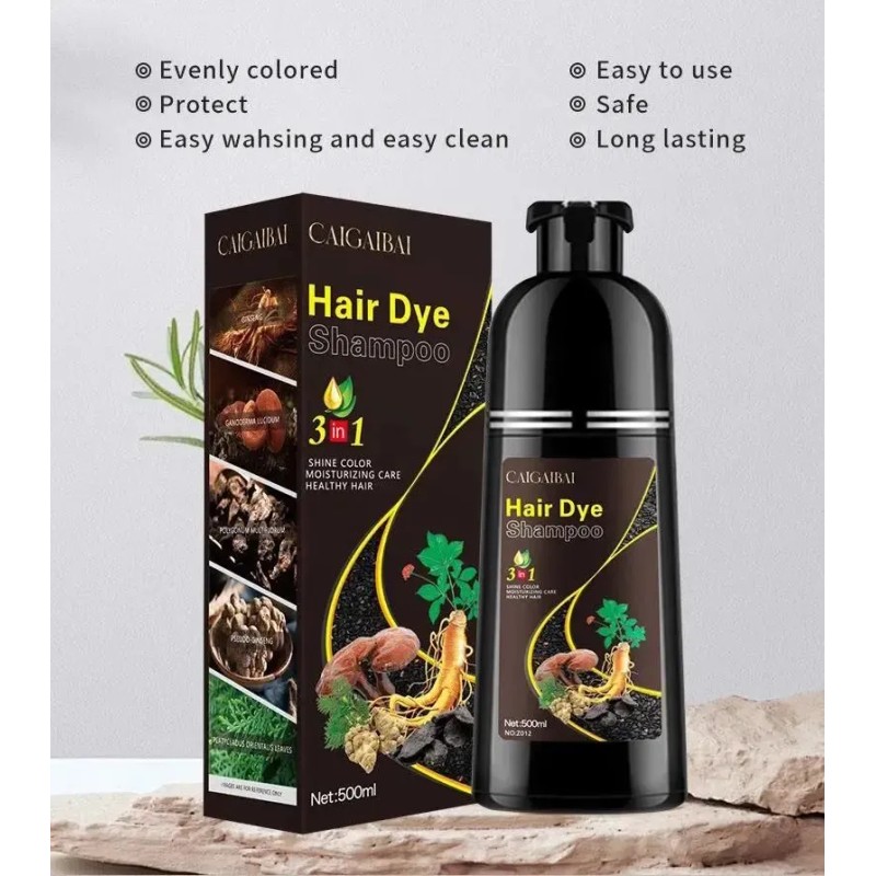 Shampoo Tinte Cubre Canas 500ml Jengibre,cafe Castaño Oscuro