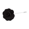 Black Handmade Flower/Rose Lapel Pin for wearing with men's suit