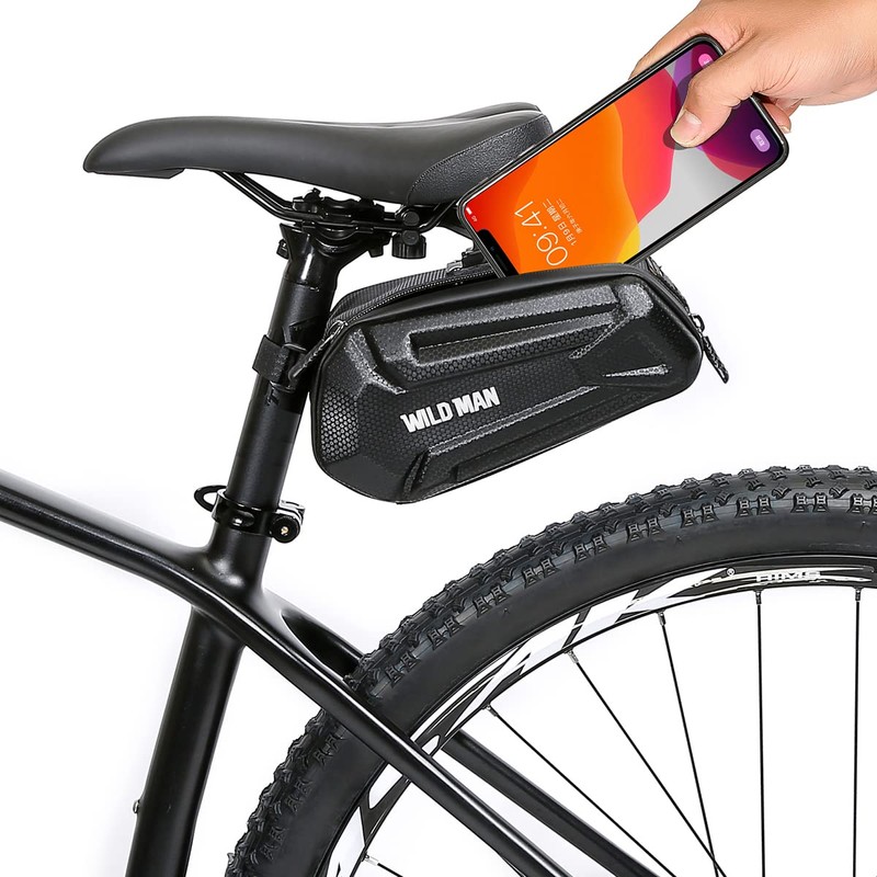 WILD MAN 1.2L Quick Release Hard Shell Rainproof Bike Saddle