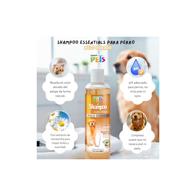 Fancy Pets Essentials Shampoo para Pelo Dorado de Perro con