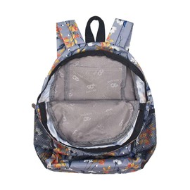 ECO CHIC Lightweight Foldable Water Resistant Mini Backpack Folds Into Pouch for Storage (Flowers Grey)