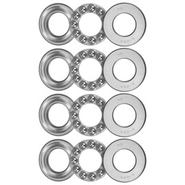 sourcing map 51204 Thrust Ball Bearing 20mm x 40mm x 14mm High Carbon Steel with Washers ABEC1 4pcs