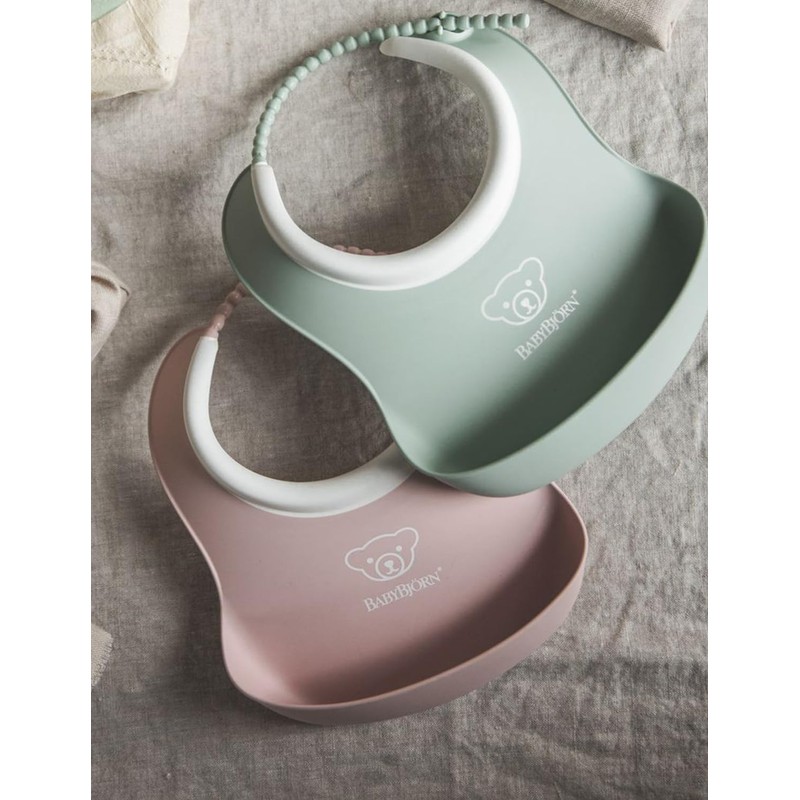 BabyBjörn Small Bib Pack of 2 Pale Green/Pale Pink