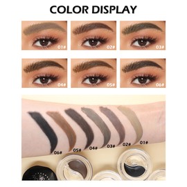 2 Colors Eyebrow Pomade Set-2 in 1 Waterproof Eyebrow Cream Gel Dark Brown & Clear Brow Setting Glue Wax, Filling & Shaping Tinted Brow Filler with Brow Brush Tool,Eyebrow Color Makeup for Women -#04