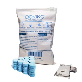 DOKIKO Glass Cleaner Refill Tablets - 50 Concentrated Multi-Surface Cleaning Tablets, 1 Pack Makes 50 * 16 fl oz Spray for Windows, Mirrors, Windshields & More