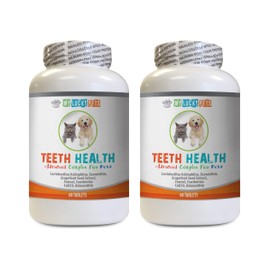 MY LUCKY PETS LLC Dog Dental Treats Large Breed - PET Teeth Health AID - Dogs and Cats - Immune Boost - Gum and Oral Care - coq10 for Dogs chewable - 2 Bottles (120 Tablets)