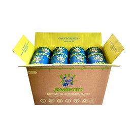 Bampoo Premium 100% Bamboo Pulp Toilet Paper Unbeached 3 PLY - 370 Sheets Per Roll- Eco Friendly, Tree Free - 24 Jumbo Rolls/Organic-