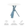 Powell Side Table with Round Top Shanice Oar, Coastal Blue