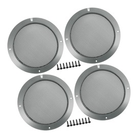 VekAuto Universal 6.5" Car Speaker Grills Cover Mesh Round 6.5 Inch Audio Speaker Subwoofer Guard Protector Case with Mounting Screws Iron Gray - Pack of 4 Auto Accessories