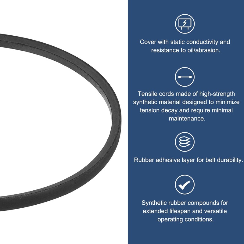 sourcing map 3 Pcs 3L270 Classic Wrapped Rubber V-Belt, 27"(686mm)