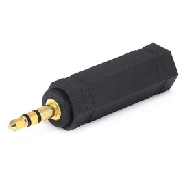 Monoprice 3.5mm Stereo Plug to 6.35mm (1/4 Inch) Stereo Jack Adaptor - Gold Plated, Black