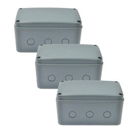 SuperInk Waterproof Junction Box Outdoor IP66, 7.1"x4.5"x4" (181x111x100mm) Grey Plastic Enclosure, Electrical Project Box with M20 Gland Entry, Weatherproof for Garden, Workshop, Wall Mount，3PK