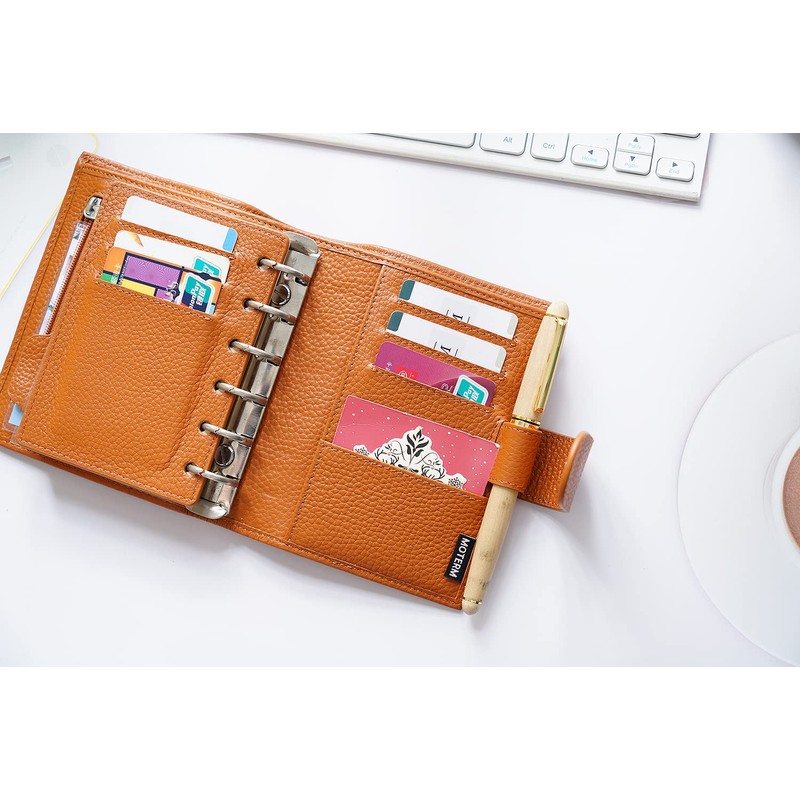 Moterm Pocket Regular Rings Planner - Genuine Leather Binder Organiser
