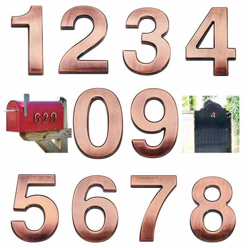 3D Self Adhesive Mailbox Numbers 0-9 Number Stickers No Drilling
