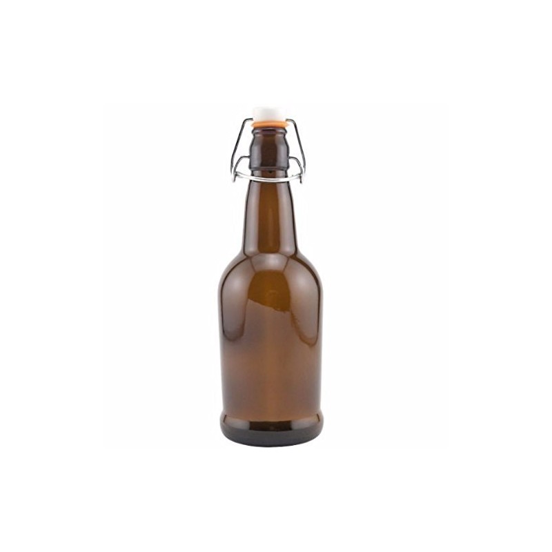 EZ Cap Bottles - 16 oz Amber Swing Top (Qty