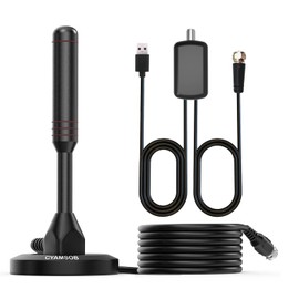 Cyamsob Amplified HD Digital TV Antenna 50+ Miles Range Small Portable Indoor TV Antenna Includes Magnetic Base Support Smart TV 4K 1080P Fire TV and All Older TVs for Free Local Channels