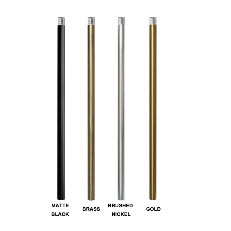 HALIGATE Brushed Nickel M10 Threaded Extension Rod for Pendant Light,