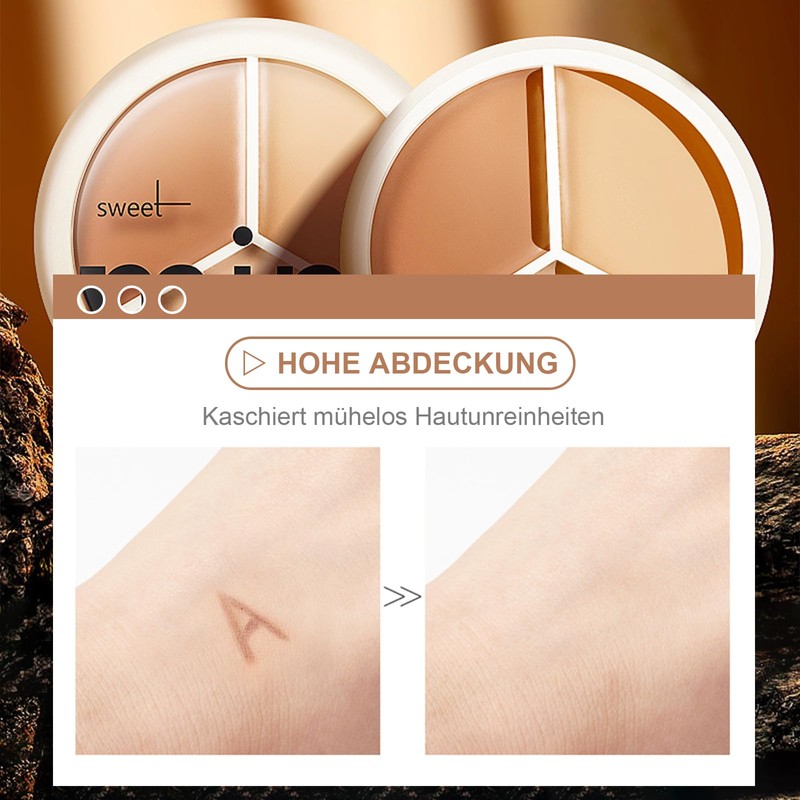 Concealer - 3 Colours High Coverage Waterproof Face Concealer Full