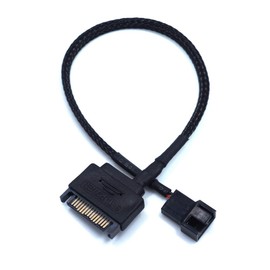 YiKaiEn SATA to 3 Pin / 4 Pin Fan Adapter, 15 Pin SATA to 12V PC Case Fan Splitter Extension Power Cable Adapter 10.6’’ 27cm (1 to 1)