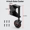 4-Inch Right-Side Spring-Loaded Gate Caster Wheel with 360° Swivel and