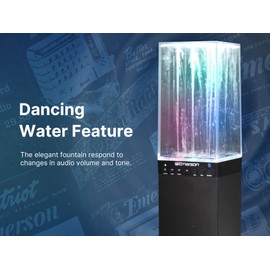Emerson EHS-2001 Dancing Water Light Tower Speaker System with Bluetooth and FM Radio, Floor-Standing Wireless Speaker with LED Water Fountain Light Show, Crystal Clear Sound, Bluetooth Streaming