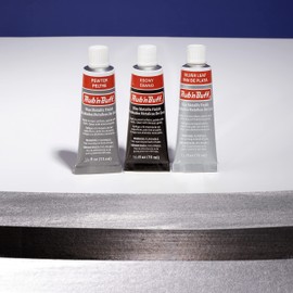AMACO Rub n Buff Wax Metallic Finish Grey Kit - Ebony Silver Leaf and Pewter 15ml Tubes - Versatile Gilding Wax for Finishing Furniture Antiquing and Restoration - 3 Rub and Buff Colors