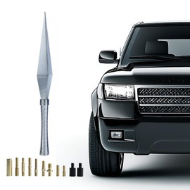 Dart-Shaped Car Antenna for SUV/Truck/Jeep|High-Gloss Finish | Aircraft Aluminum & Anti-Corrosion Coating | Weatherproof Design | Enhanced AM/FM Reception -20cm (Silvery)