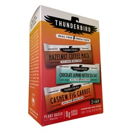 Thunderbird Paleo and Vegan Hiking Food Snacks - Real Food Energy Paleo Bar - Fruit & Nutrition Nut Bars - No Added Sugar, Grain and Gluten Free, Non-GMO, 6 Pack (Seasonal Variety Pack)