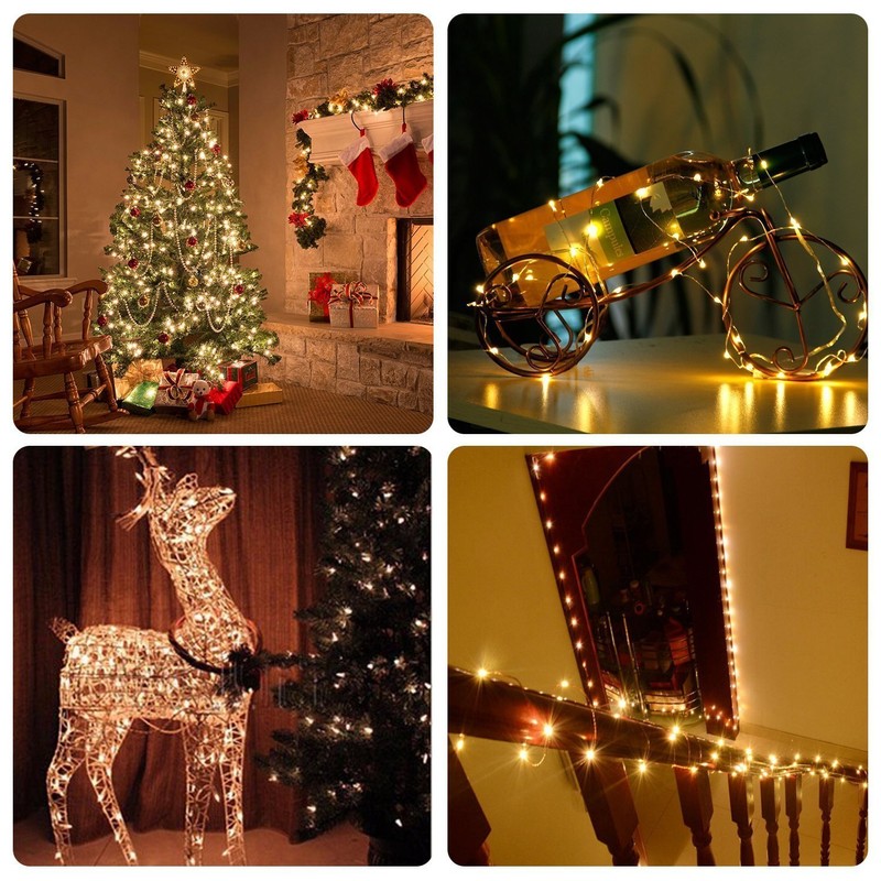 BXROIU 2 x 20LEDs Fairy Lights Battery Operated, Silver Wire
