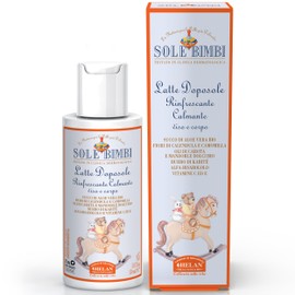 Helan, Sole Bimbi - Beruhigende After Sun Lotion für Kinder Vitamin E, Aloe Vera, Calendula, Feuchtigkeitsspendende Aftersun mit Jojobaöl, Olivenöl, Beruhigende Bodylotion Kamille Made in Italy, 200ml