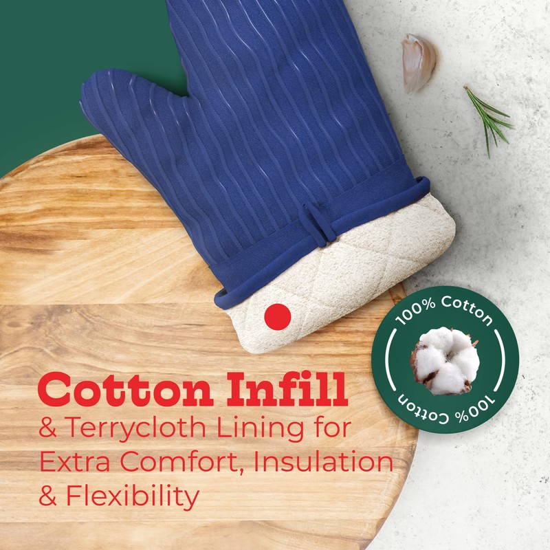 Big Red House - Silicone Oven Mitts - Dark Royal