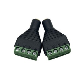 Dafensoy 3.5mm Screw Terminals are Free of Soldering,3.5mm (1/8) Stereo TRRS Female to AV 4 Pin Female Screw Port Audio Converter Adapter 2-Pack (3.5mm TRRS F to AV 4Pin F)