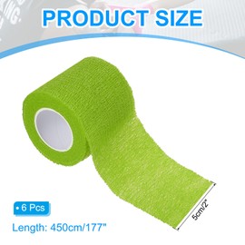 PATIKIL 2" x 177" Self Adhesive Bandage Wrap, 12 Pcs Elastic Self Breathable Self Adherent Wrap Tape for Stretch Athletic Sports Wrist Ankle Outdoor Tape, Light Green