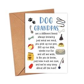 Yanashop88 Love Dogs Card For Grandpa - Dog Grandpa Fathers Day Card - Dog Grandpa Card - Pet Dog Toys Card - Cards For Dog Lovers - Fathers Day Card - Happy Birthday Grandpa Card - Greeting Card