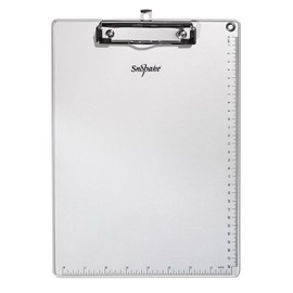 Snopake A4 Metallic ClipBoard with Heavy Duty Clip and Measurement Guide [Metallic Silver] 15788