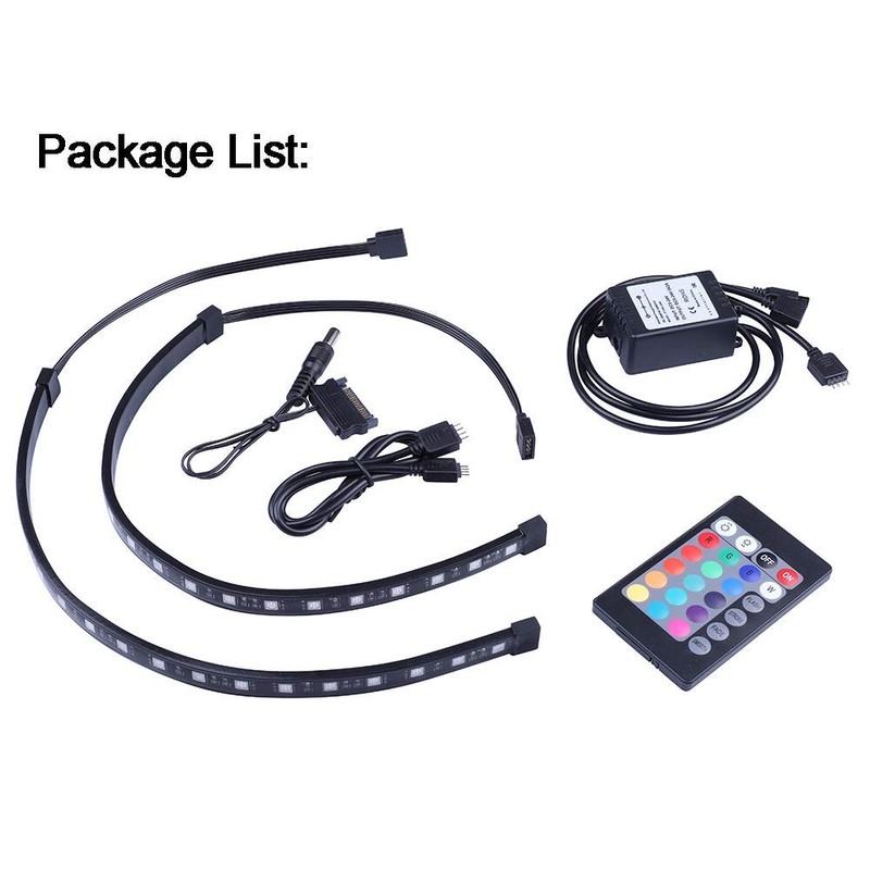 Miheal RGB LED Strip Computer Lighting via Magnet with 24