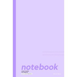 Notebook, College Lined Paper 120 Sheets 6 x 9: Kawaii Cute Minimalist Pastel Purple for Work, School, Students, Girls, and Boys