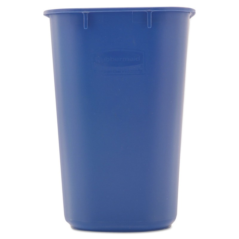 Rubbermaid 295573BE Small Deskside Recycling Container, Rectangular, Plastic, 13.625qt, Blue