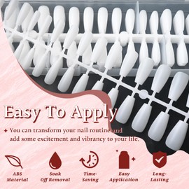EternalClassic Soft Gel Nail Tips Acrylic Press on Nails Long Coffin, 240Pcs Fake Nails Coffin Nails Tips, Pre-colored Gel Nail Tips, White Press on Nails Full Cover False Nails Kit