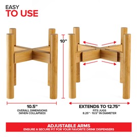 Modern Innovations Adjustable Water Dispenser Stand for 5 Gallon Bottle (8-10 Inch Fit) Beverage Jug or Stainless Steel Drink Dispenser Stand Only for Juice, Iced Tea, Lemonade, Parties, Catering