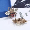 Acxico 2Pcs Vintage Simulated Rhinestone Pearl Bee Pin Brooch Antique