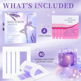 Tiras de cera facial para depilación: trabajo rápido y suave para cara, cejas, labio superior, barbilla, hipoalergénicas para todo tipo de piel, kit d