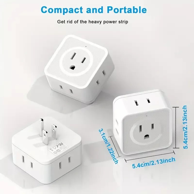 JcBlaon 2x Multi-Outlet Power Adapter - 5-Way Wall Outlet Expander