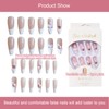 24 PCS Press on Nails Pink 3D Kitty Cat Fake