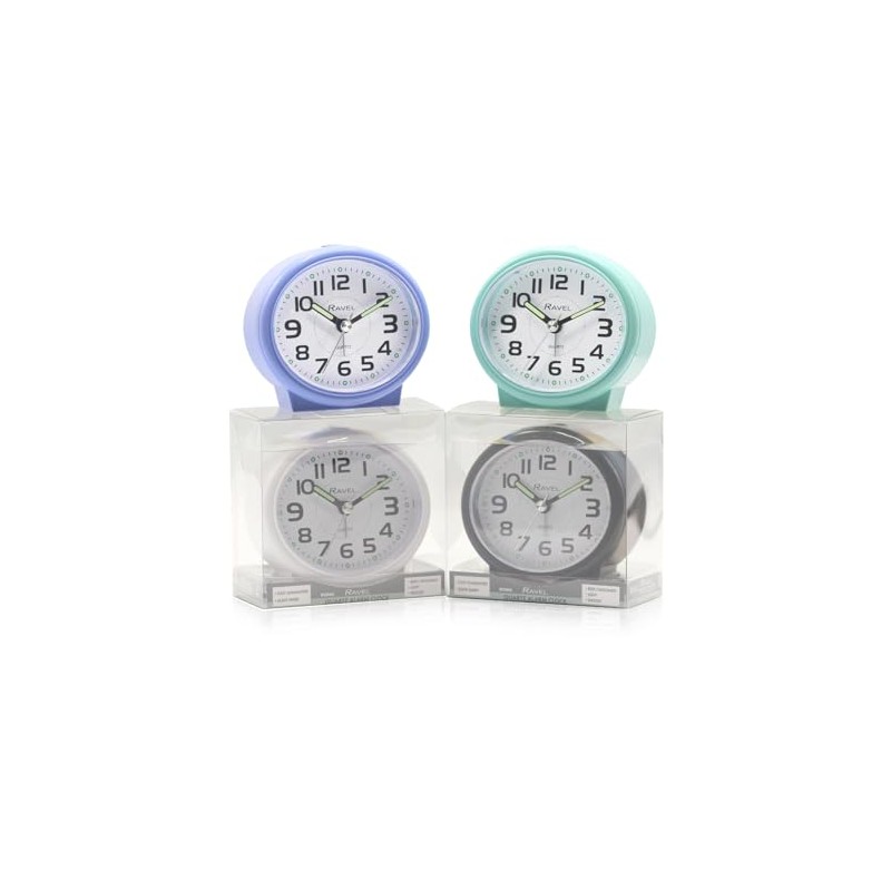 Ravel - Oval Modern Midsize Bedside Alarm Clock with Snooze